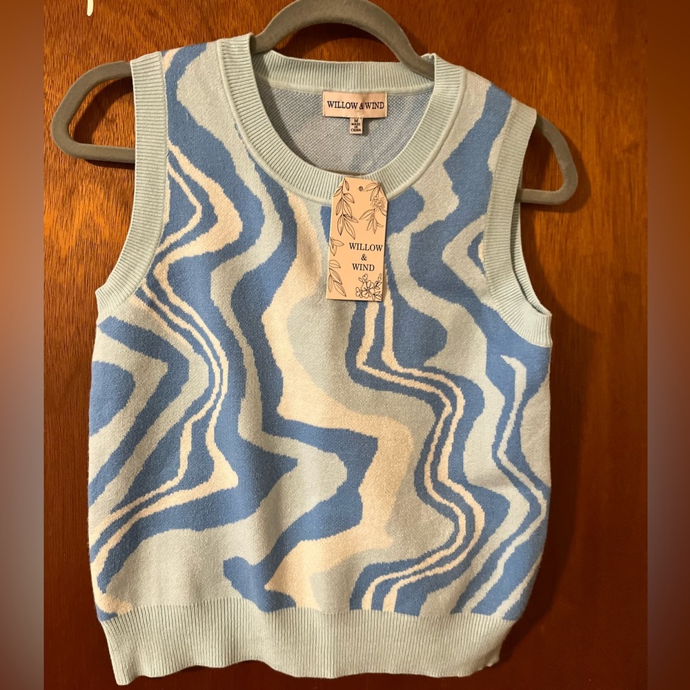 Marbled knit vest shirt